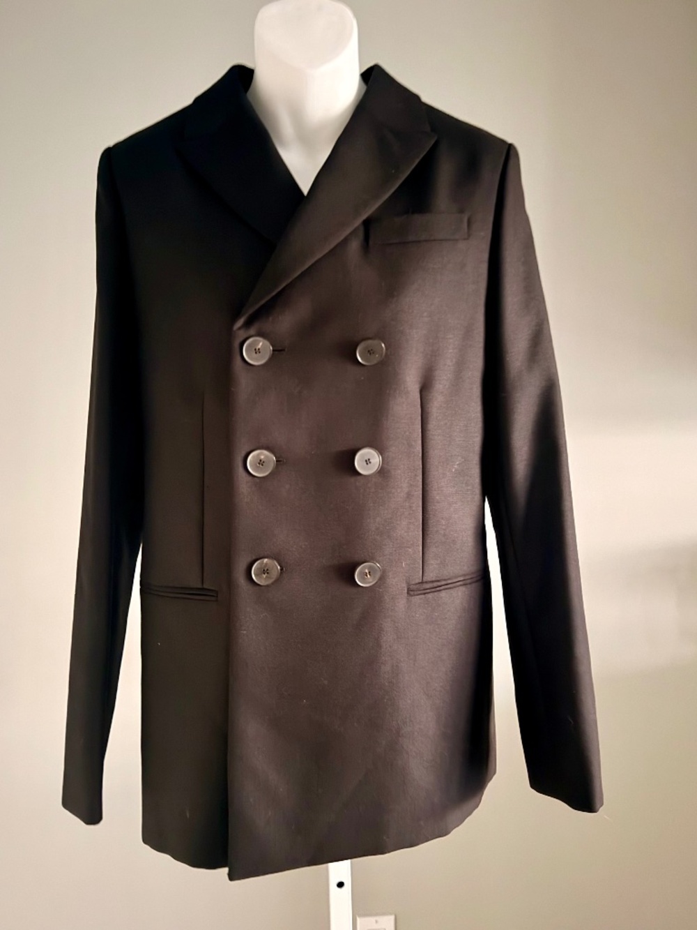 DIOR Christian Dior RTW Gorgeous Black Pea Coat Blazer Sz 40 NWT $3,600!!